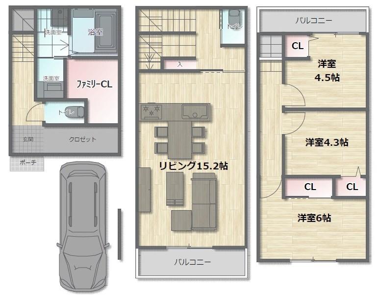 門真市大橋町　新築戸建の物件画像