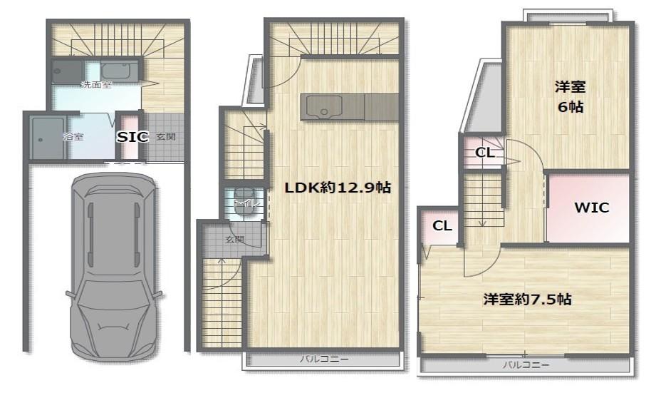 寝屋川市高柳　中古戸建の物件画像